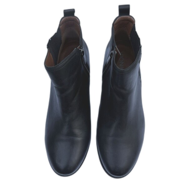 Vionic Bethany Black Leather Waterproof Ankle Booties Boots Size 9M Side Zip Up - Picture 4 of 11